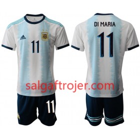 Argentina Fodboldtrøjer DI MARIA 11 Børn Hjemmebanesæt Copa América 2019 Kort ærmer